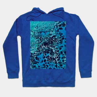 Blue ocean acrylic pouring art Hoodie